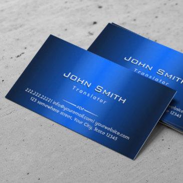 royal blue metal translator business invitations