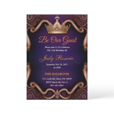 royal sweet 16 invitations