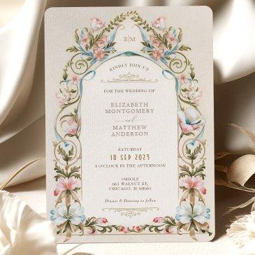 royal victorian garden wedding invitation