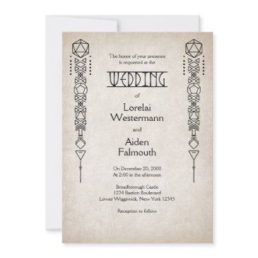 rpg d20 any color gamer wedding invitation
