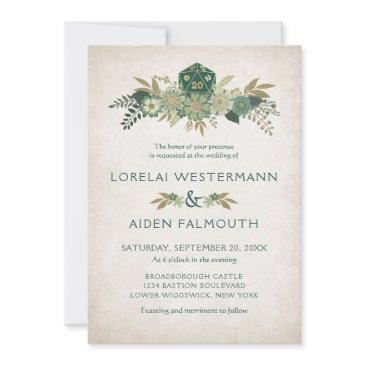 rpg dice gamer wedding invitation