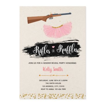 ruffles or rifles gender reveal party invitation