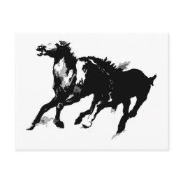 Small Running Horses Postinvitations Front View