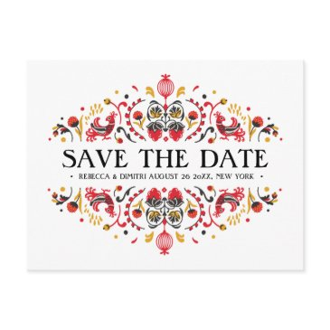 russian folk art khokhloma wedding announcement postinvitations
