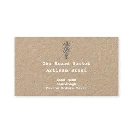 Small Rustic Artisan Bakery | Bundle Of Wheat Kraft Business Invitations Front View