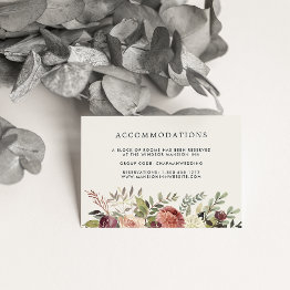 Small Rustic Bloom | Wedding Hotel Accommodation Enclosure Invitations Front View