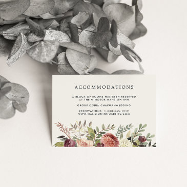 rustic bloom | wedding hotel accommodation enclosure invitations
