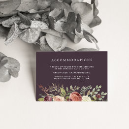 Small Rustic Bloom | Wedding Hotel Accommodation Enclosure Invitations Front View