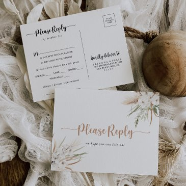 rustic boho elegant floral menu choice rsvp