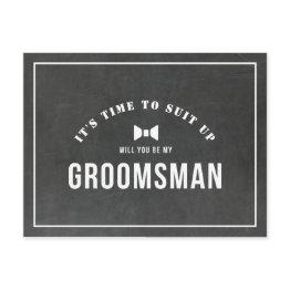 Small Rustic Chalkboard Will You Be My Groomsman Invitation Postinvitations Front View