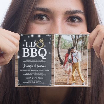 rustic charm 'i do bbq' engagement party invitation