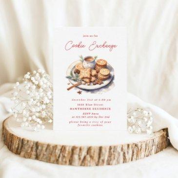 rustic cookie exchange christmas party invitation