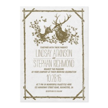 rustic country wedding invites with deer