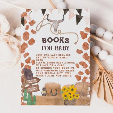 rustic cowboy western cow brown baby bring a book enclosure invitations