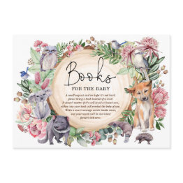 Small Rustic Floral Australia Animals Books For Baby Enclosure Invitations Front View