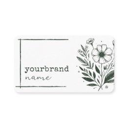 Small Rustic Floral Boutique Flower Herbs Drawing Green Business Invitations Front View