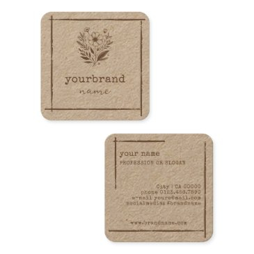 rustic floral boutique stationery florist flower square business invitations