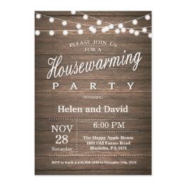 Small Rustic Housewarming Party Home Sweet Home Invitation Front View