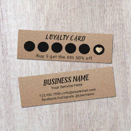 Small Rustic Kraft 6 Punch Loyalty Front View