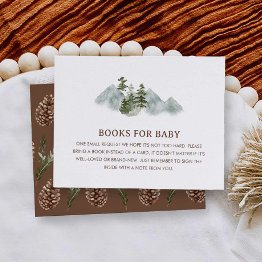 Small Rustic Mountain Baby Shower Books For Baby Invitations Front View