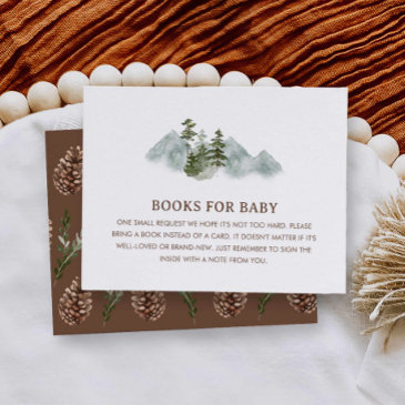 rustic mountain baby shower books for baby invitations