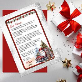 Small Rustic Red Truck Letter From Santa To Child Invitation Front View