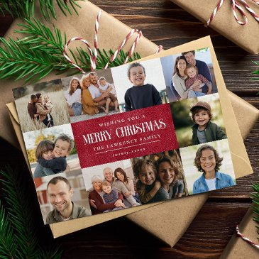 rustic red winter christmas 10 photos collage holiday invitations