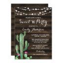 rustic watercolor cactus barn wood sweet 16 invitation