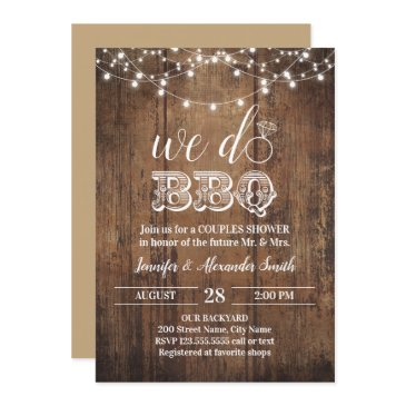 rustic we do bbq couples shower invitation