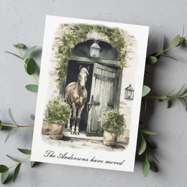 rustic we have moved horse moving new home announcement