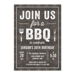 Small Rustic Wood Bbq Party Invitation Rwc Front View