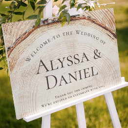 Small Rustic Wood Cut Welcome To The Wedding Custom Foam Board Front View