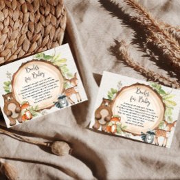 Small Rustic Woodland Animals Book Request Baby Shower E Enclosure Invitations Front View