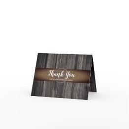 Small Rustic Woodsy Wagon Wheel Bereavement Thank You Front View
