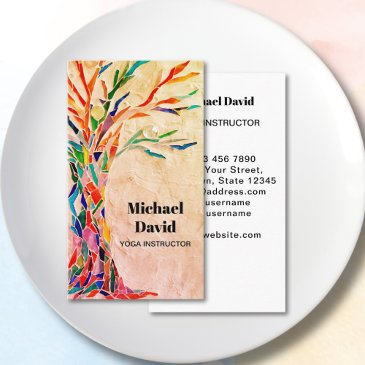rustic yoga instructor business invitations