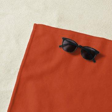 rusty burnt pumpkin solid color beach towel