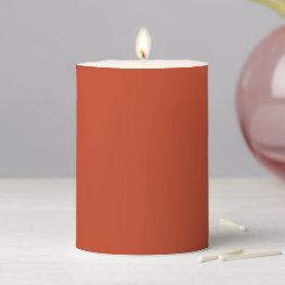 Small Rusty Burnt Pumpkin Solid Color Pillar Candle Front View