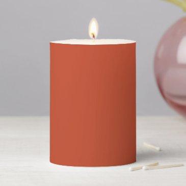 rusty burnt pumpkin solid color pillar candle