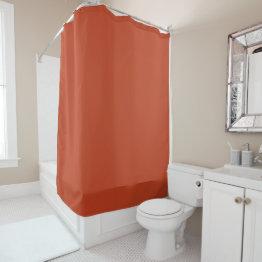 Small Rusty Burnt Pumpkin Solid Color Shower Curtain Front View