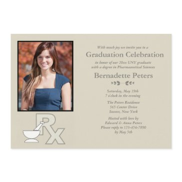 rx pharmacy school photo graduation invitation