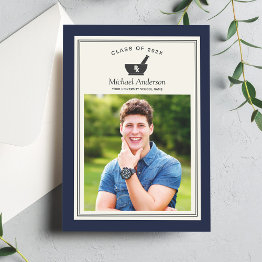 Small Rx Symbol Pharmacy School Graduation Party Invitation Front View
