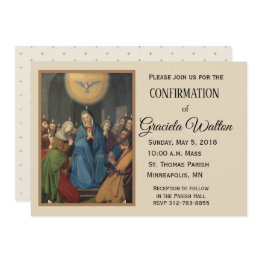 Small Sacrament Of Confirmation Mary & Holy Spirit Invitation Front View