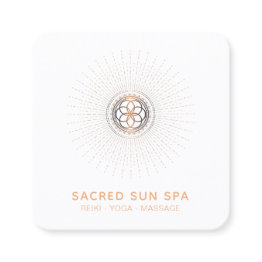 Small *~* Sacred Geometry . Alchemy Mandala Shaman Square Business Invitations Front View