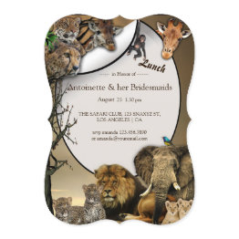 Small Safari Outdoor Lunch Bridal Party Invitation Front View