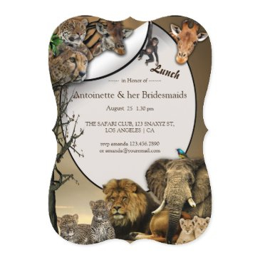 safari outdoor lunch bridal party invitation
