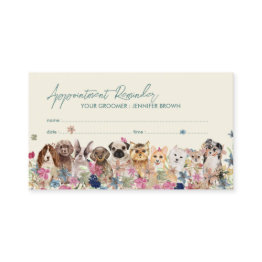 Small Sage Cream Dog Cafe Operator Appointment Business Invitations Front View