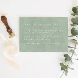 Small Sage & Dusty Green Eucalyptus Accommodation Enclosure Invitations Front View