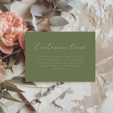 sage green bridal shower enclosure invitations