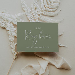 Small Sage Green To My Ring Bearer Wedding Day Invitations Front View