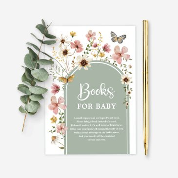 sage green wildflower butterfly books for baby enclosure invitations
